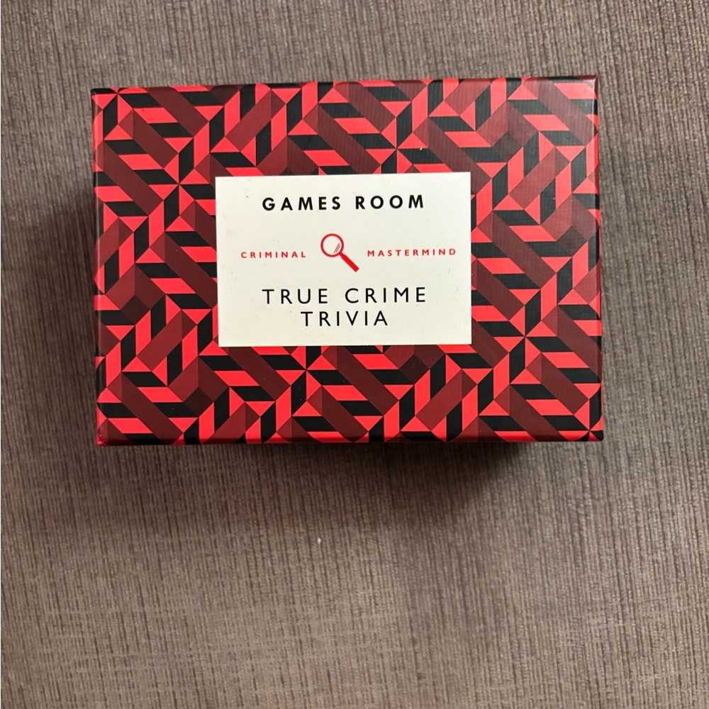True Crime Trivia Card Game - Red and Black
